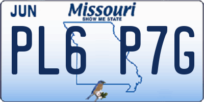 MO license plate PL6P7G