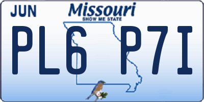 MO license plate PL6P7I