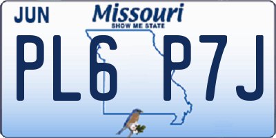 MO license plate PL6P7J