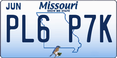 MO license plate PL6P7K