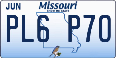 MO license plate PL6P7O