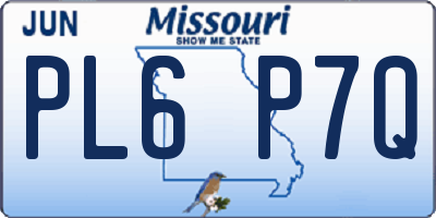 MO license plate PL6P7Q
