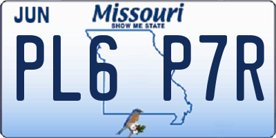 MO license plate PL6P7R