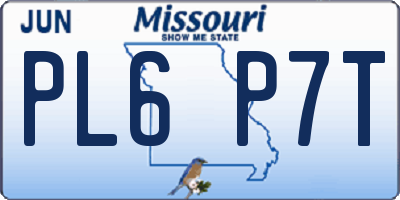 MO license plate PL6P7T