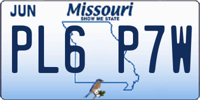 MO license plate PL6P7W