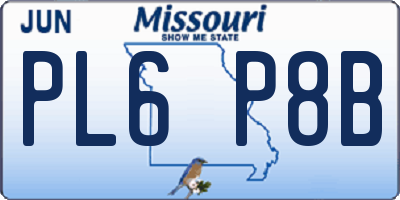 MO license plate PL6P8B