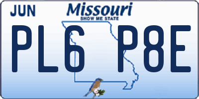 MO license plate PL6P8E