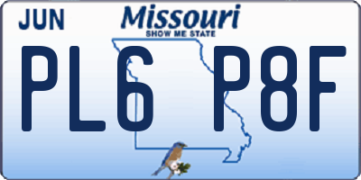 MO license plate PL6P8F