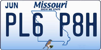 MO license plate PL6P8H