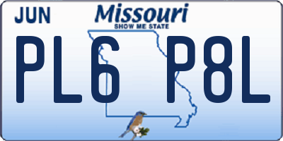 MO license plate PL6P8L