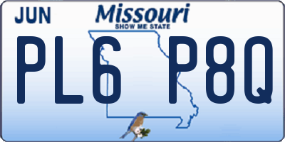 MO license plate PL6P8Q