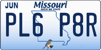 MO license plate PL6P8R
