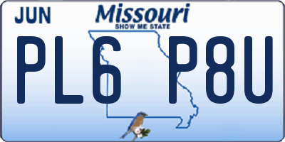 MO license plate PL6P8U
