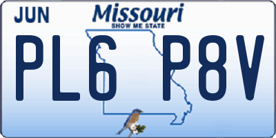 MO license plate PL6P8V