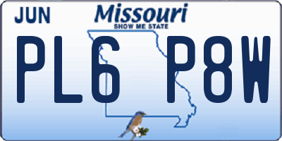 MO license plate PL6P8W