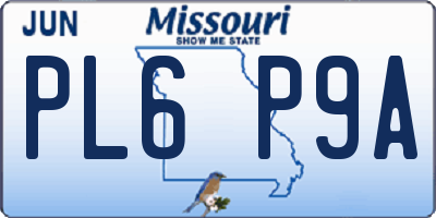 MO license plate PL6P9A