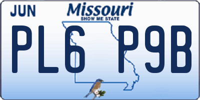 MO license plate PL6P9B