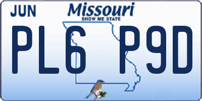MO license plate PL6P9D