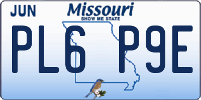 MO license plate PL6P9E