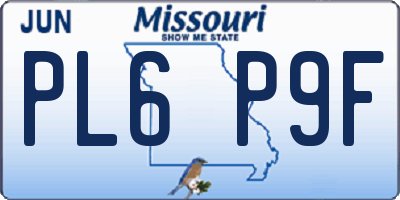 MO license plate PL6P9F