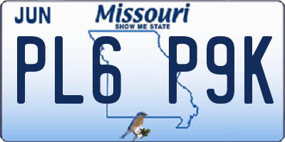MO license plate PL6P9K