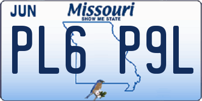 MO license plate PL6P9L