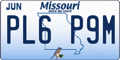MO license plate PL6P9M