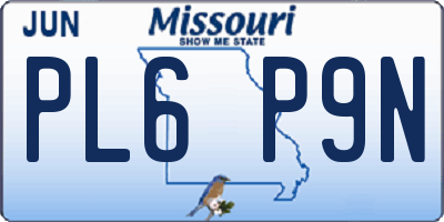 MO license plate PL6P9N