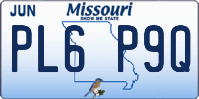 MO license plate PL6P9Q