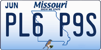 MO license plate PL6P9S