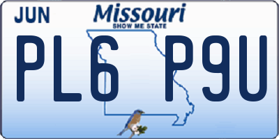 MO license plate PL6P9U