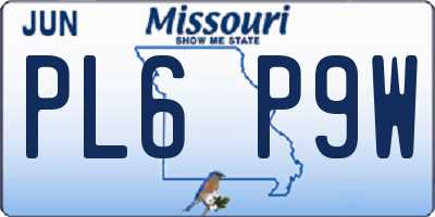 MO license plate PL6P9W