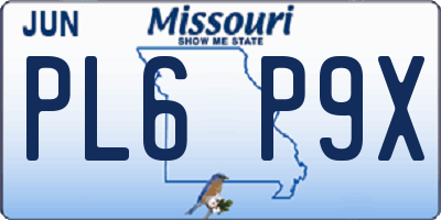 MO license plate PL6P9X