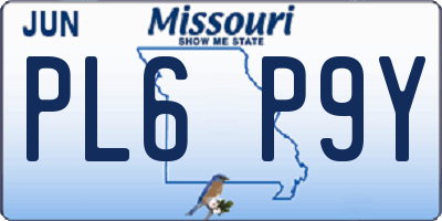 MO license plate PL6P9Y