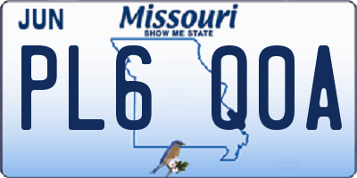 MO license plate PL6Q0A