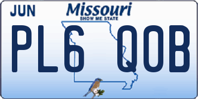 MO license plate PL6Q0B