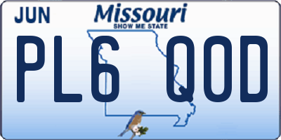 MO license plate PL6Q0D