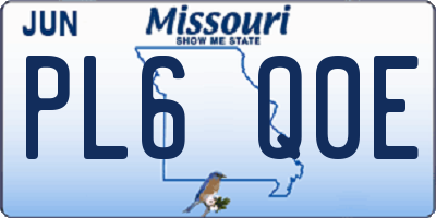 MO license plate PL6Q0E