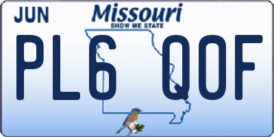 MO license plate PL6Q0F