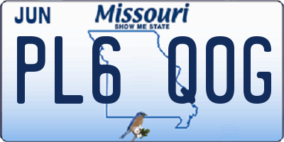 MO license plate PL6Q0G