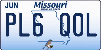 MO license plate PL6Q0L