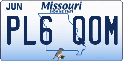 MO license plate PL6Q0M