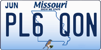 MO license plate PL6Q0N