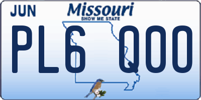 MO license plate PL6Q0O