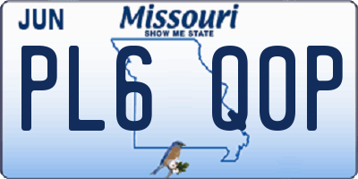 MO license plate PL6Q0P