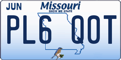 MO license plate PL6Q0T