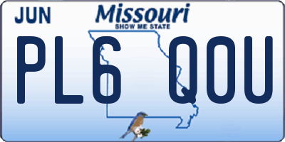 MO license plate PL6Q0U
