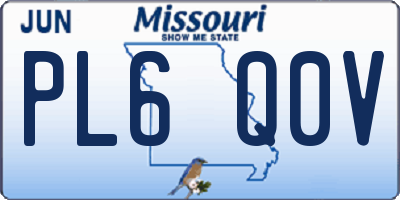 MO license plate PL6Q0V