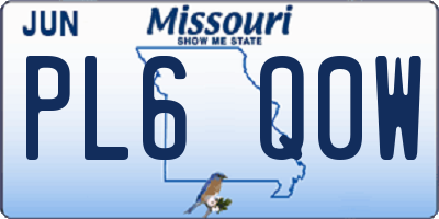 MO license plate PL6Q0W