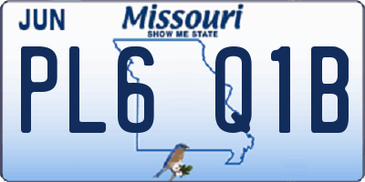 MO license plate PL6Q1B